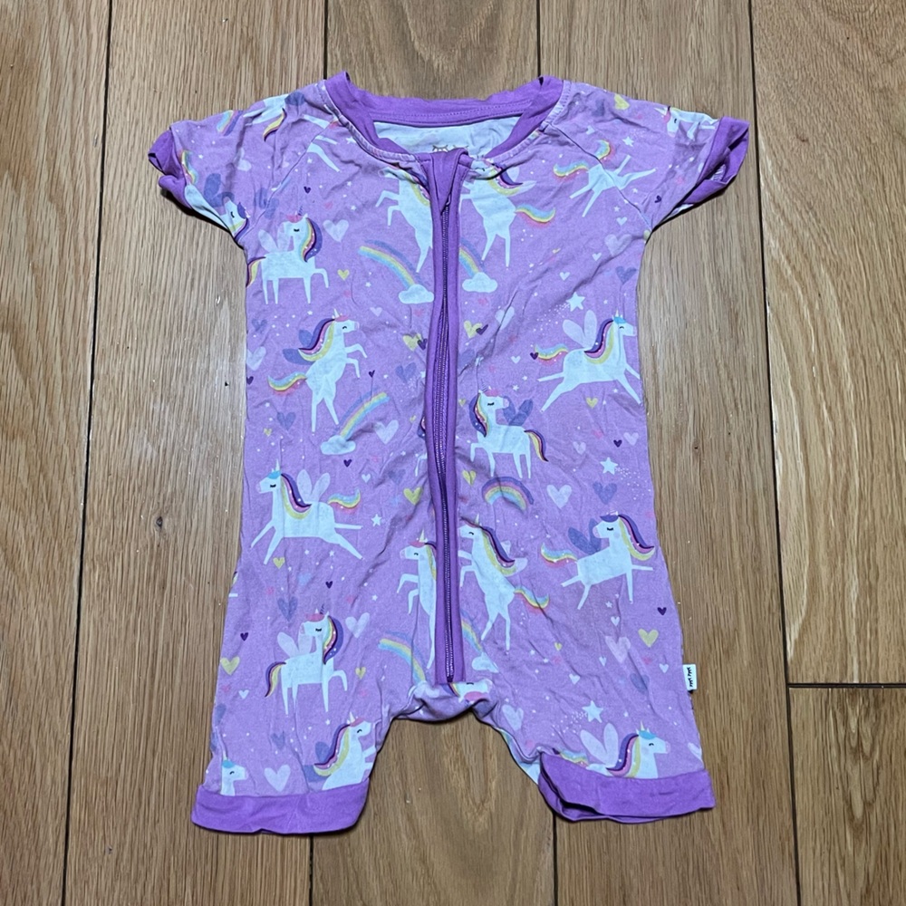 Little Sleepies Unicorn Shorty Zippy - size 6-12 mo